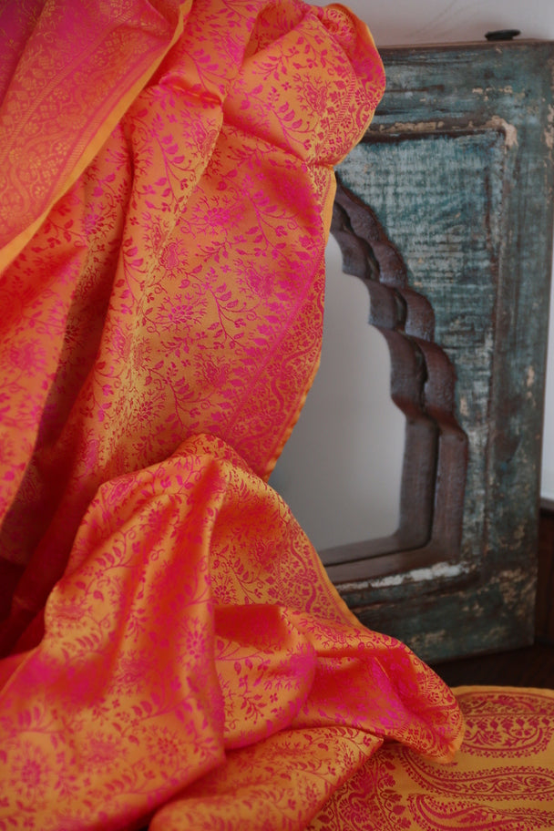 Foulard Swami #001 rosa e giallo