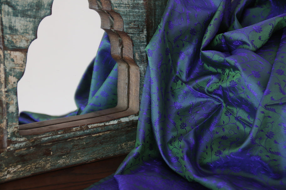 Foulard Hari #001 verde e viola