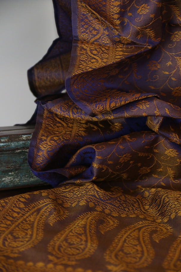 Foulard Hari #021 viola e oro