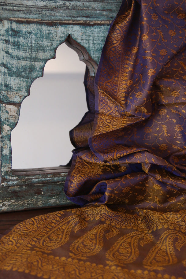 Foulard Hari #021 viola e oro