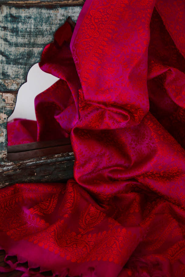Foulard Swami #006 fuxia e rosso