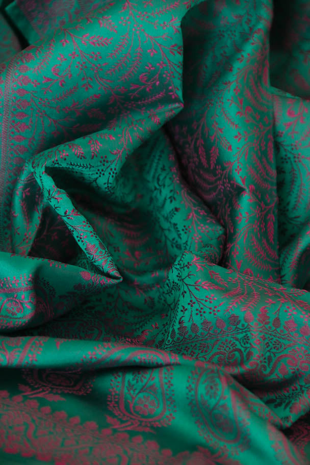 Foulard Swami #008 verde acqua e violetto