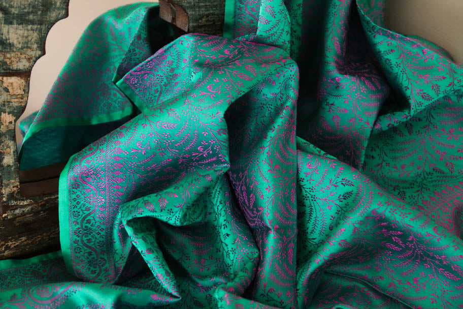 Foulard Swami #008 verde acqua e violetto