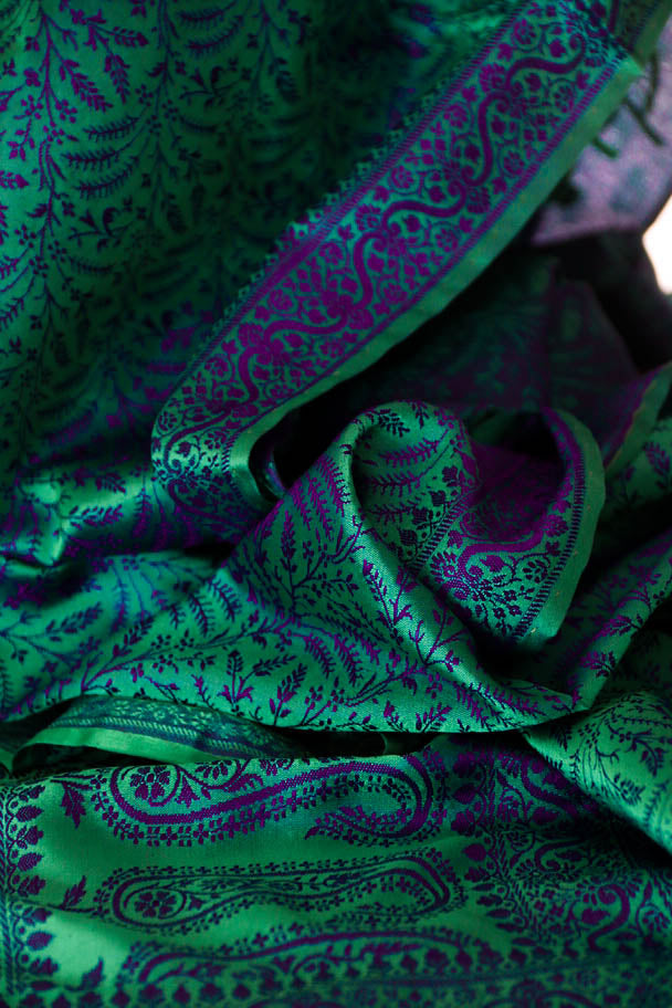 Foulard Swami #009 verde acqua e viola