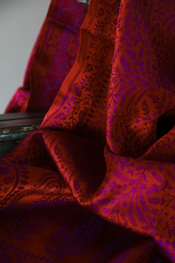 Foulard Swami #010 arancio cupo e viola