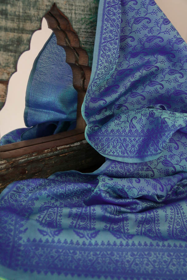 Foulard Hari #015 turchese e viola