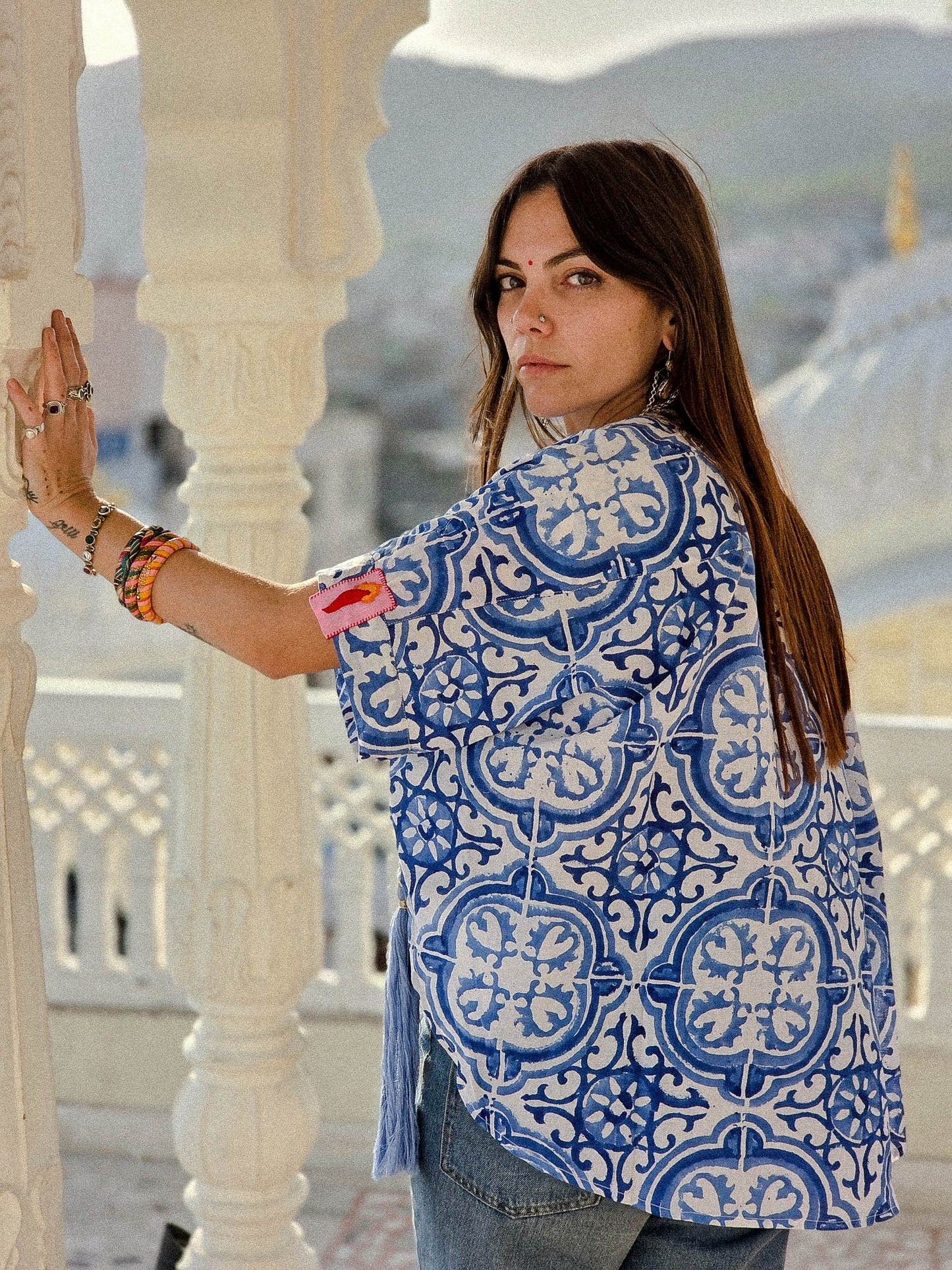 Camicia Padma Bianca e Blu