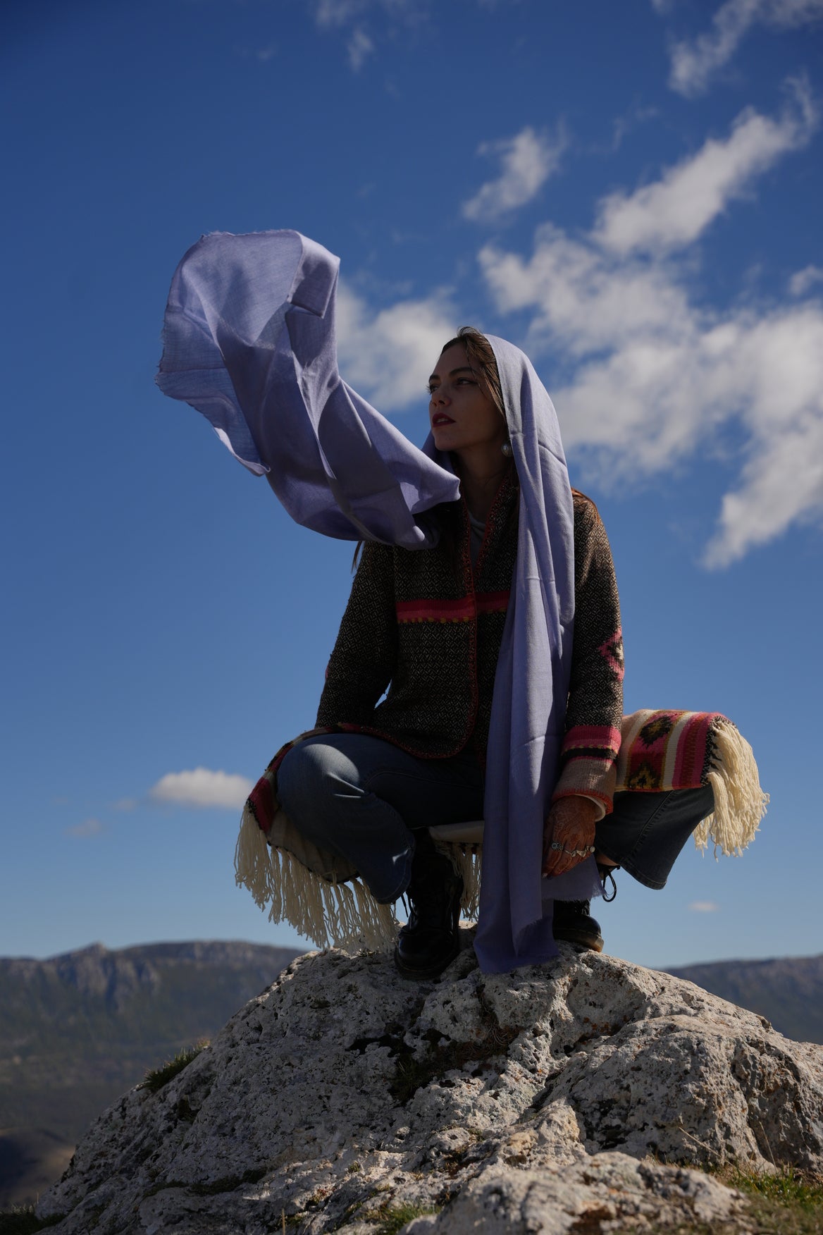 Sciarpa Fiordaliso - 100% lana