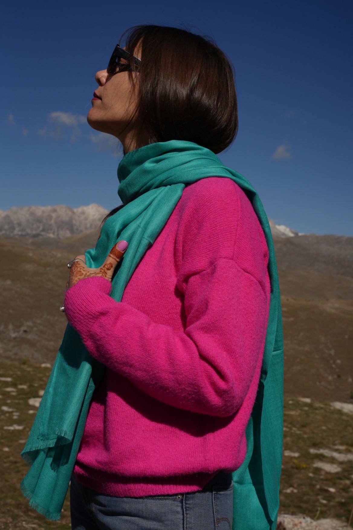 Sciarpa Acquamarina - 100% lana