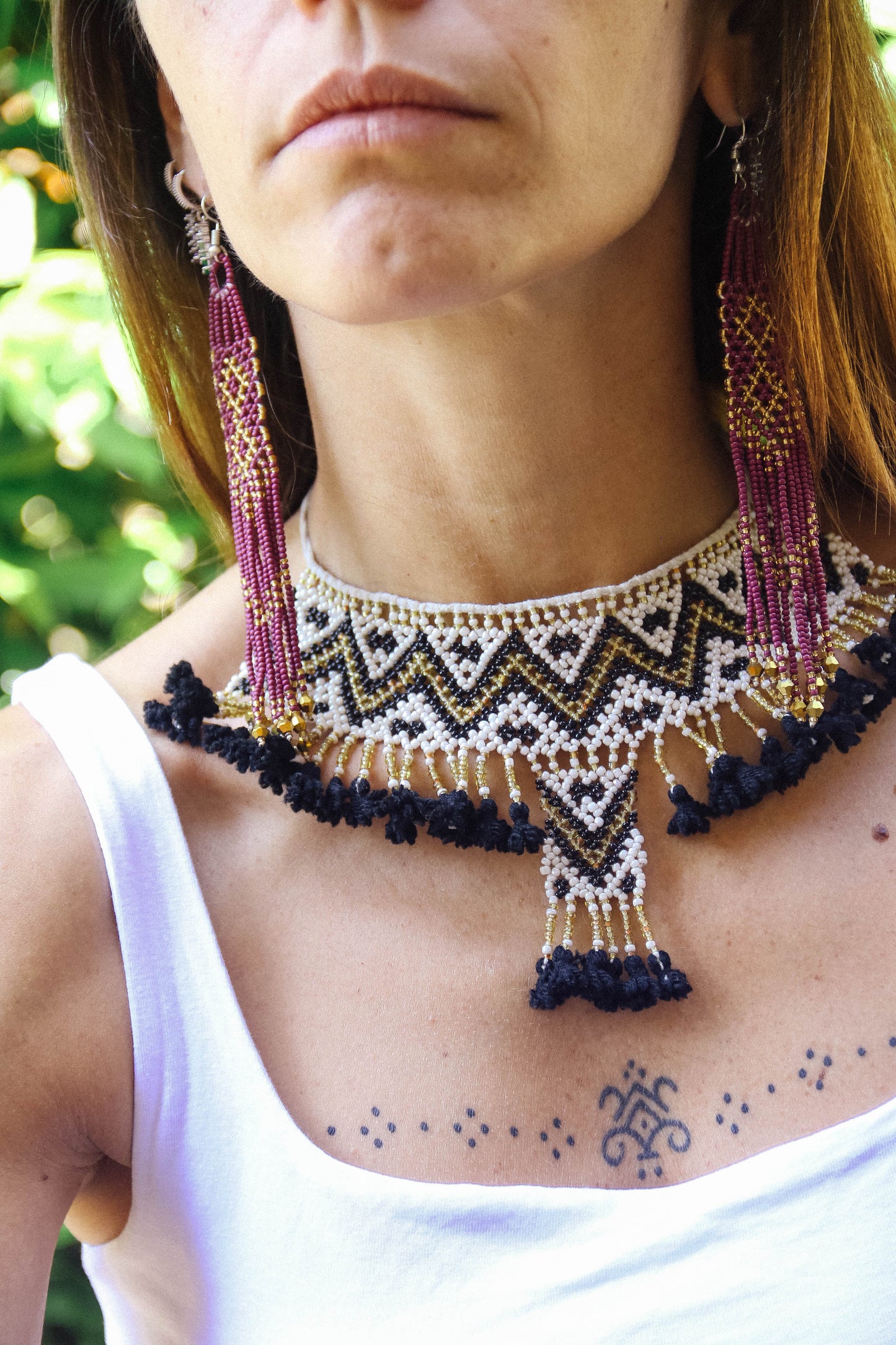 Collana di perline fatta a mano #016