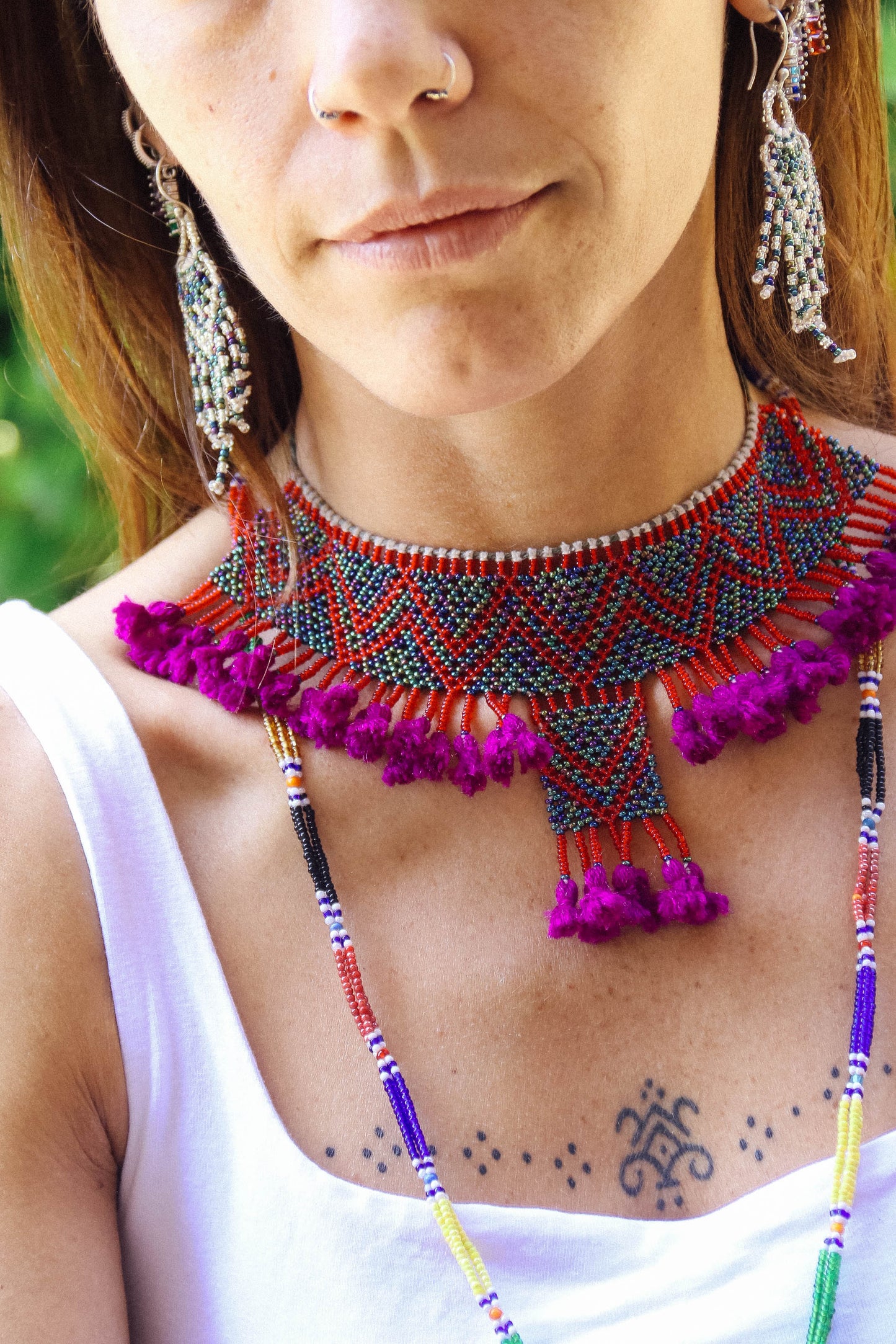 Collana di perline fatta a mano #024