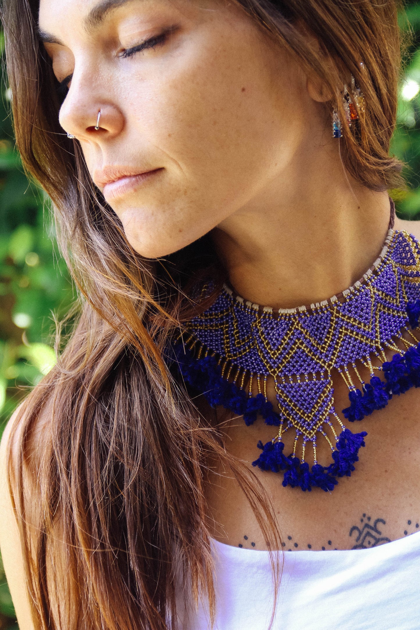 Collana di perline fatta a mano #025