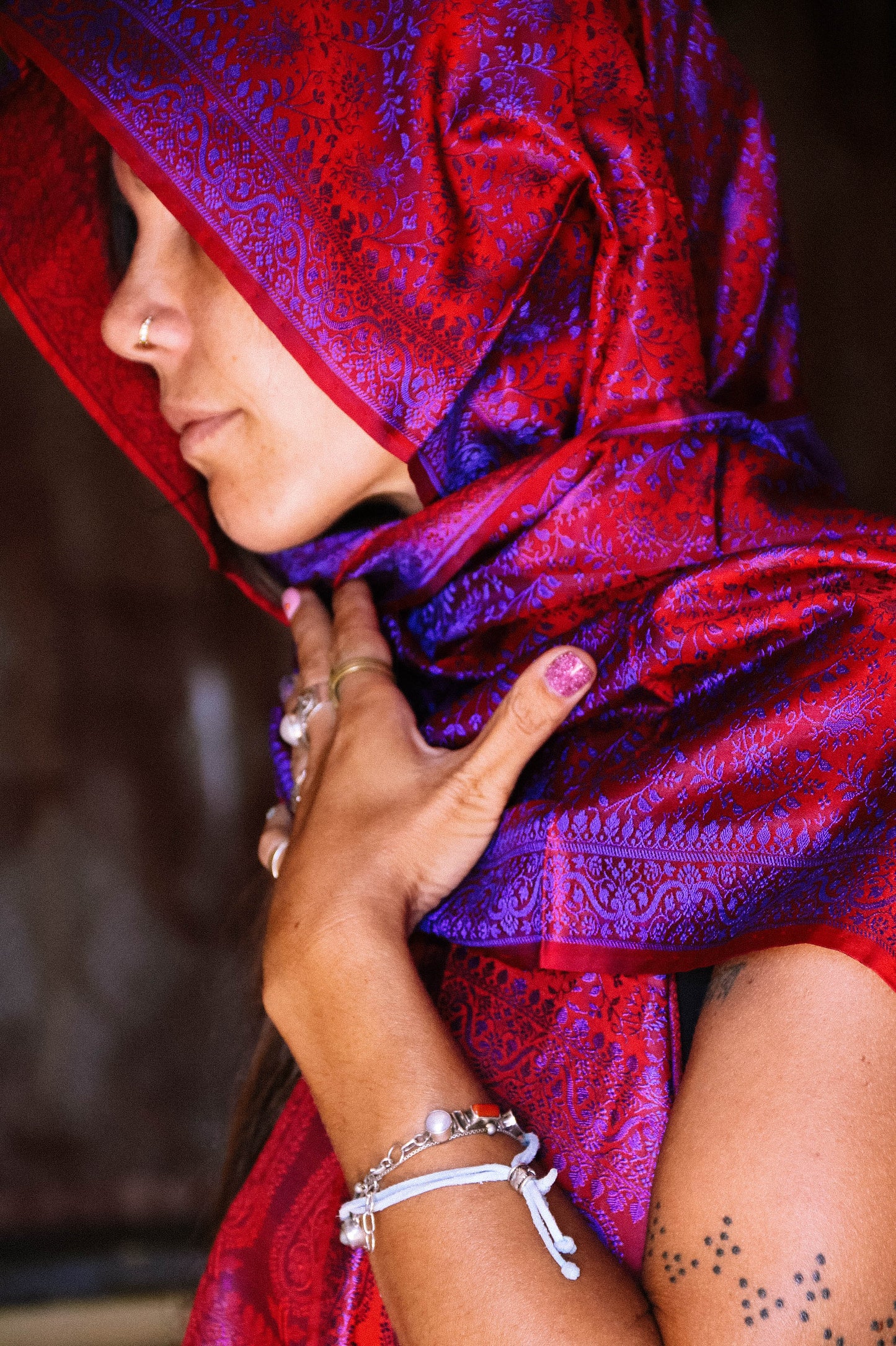 Foulard Swami #029 rosso e blu
