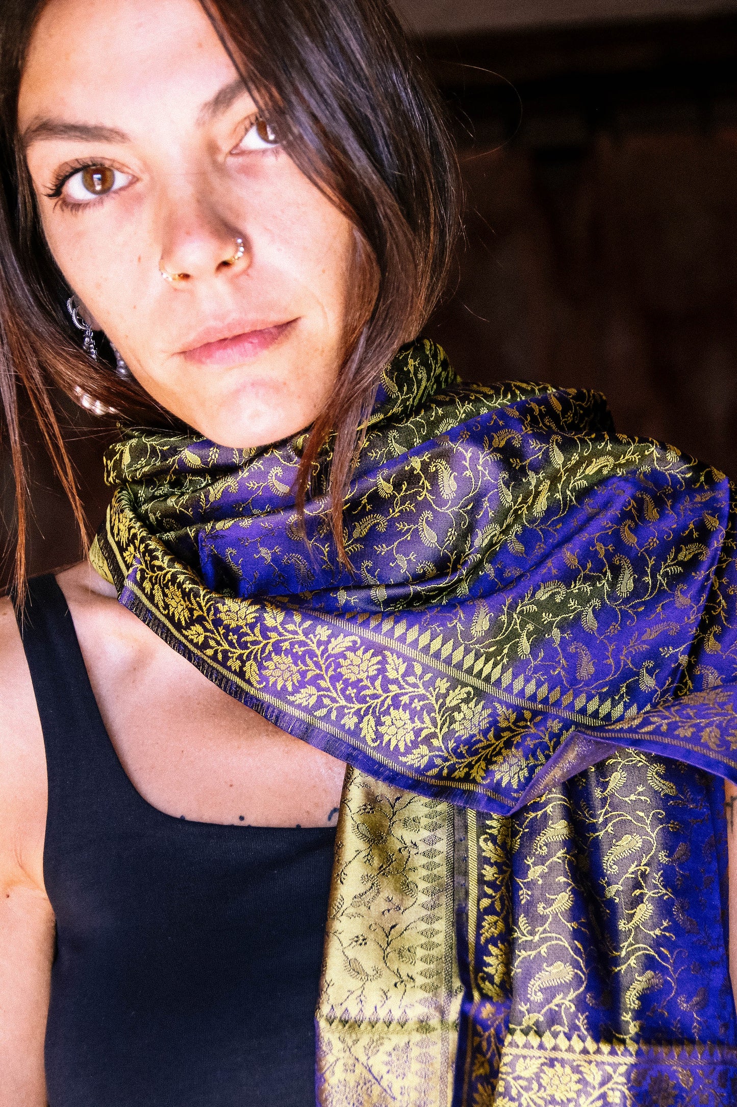 Foulard Swami #025 blu e giallo