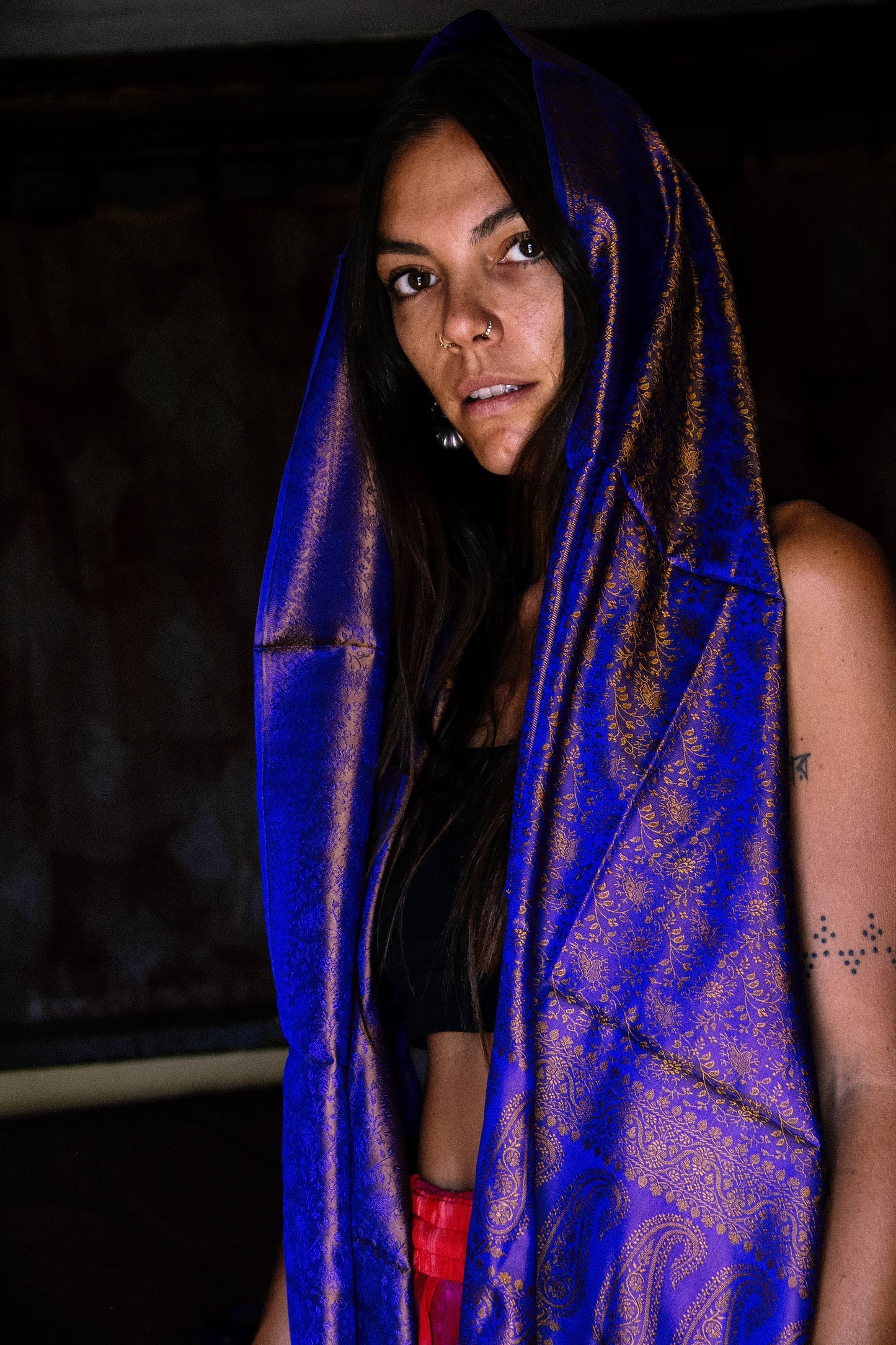 Foulard Swami #014 blu e oro