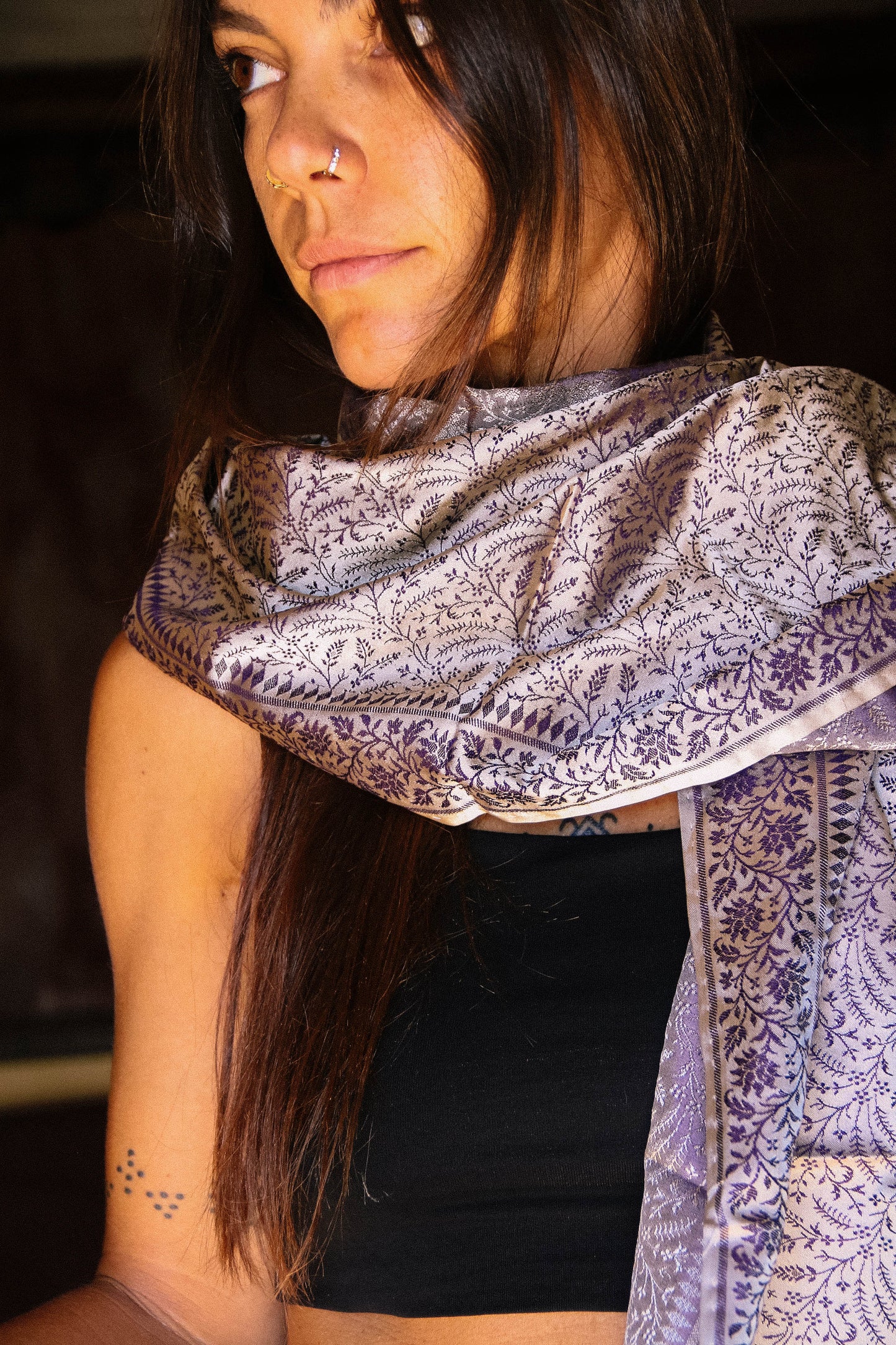 Foulard Swami #019 crema e blu