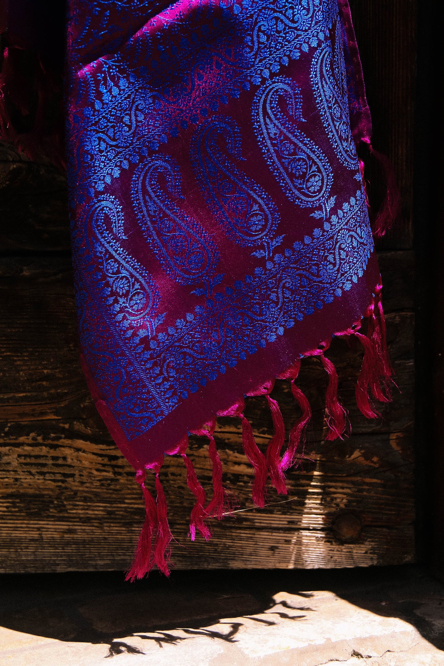 Foulard Swami #024 burgundy e blu