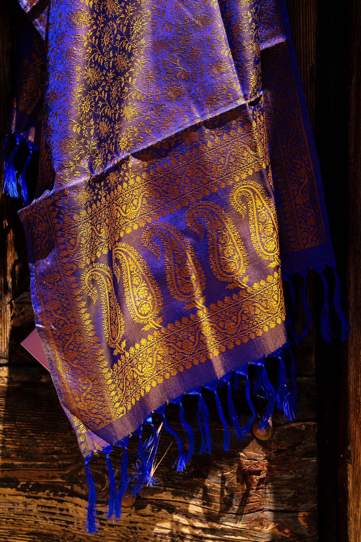 Foulard Swami #014 blu e oro