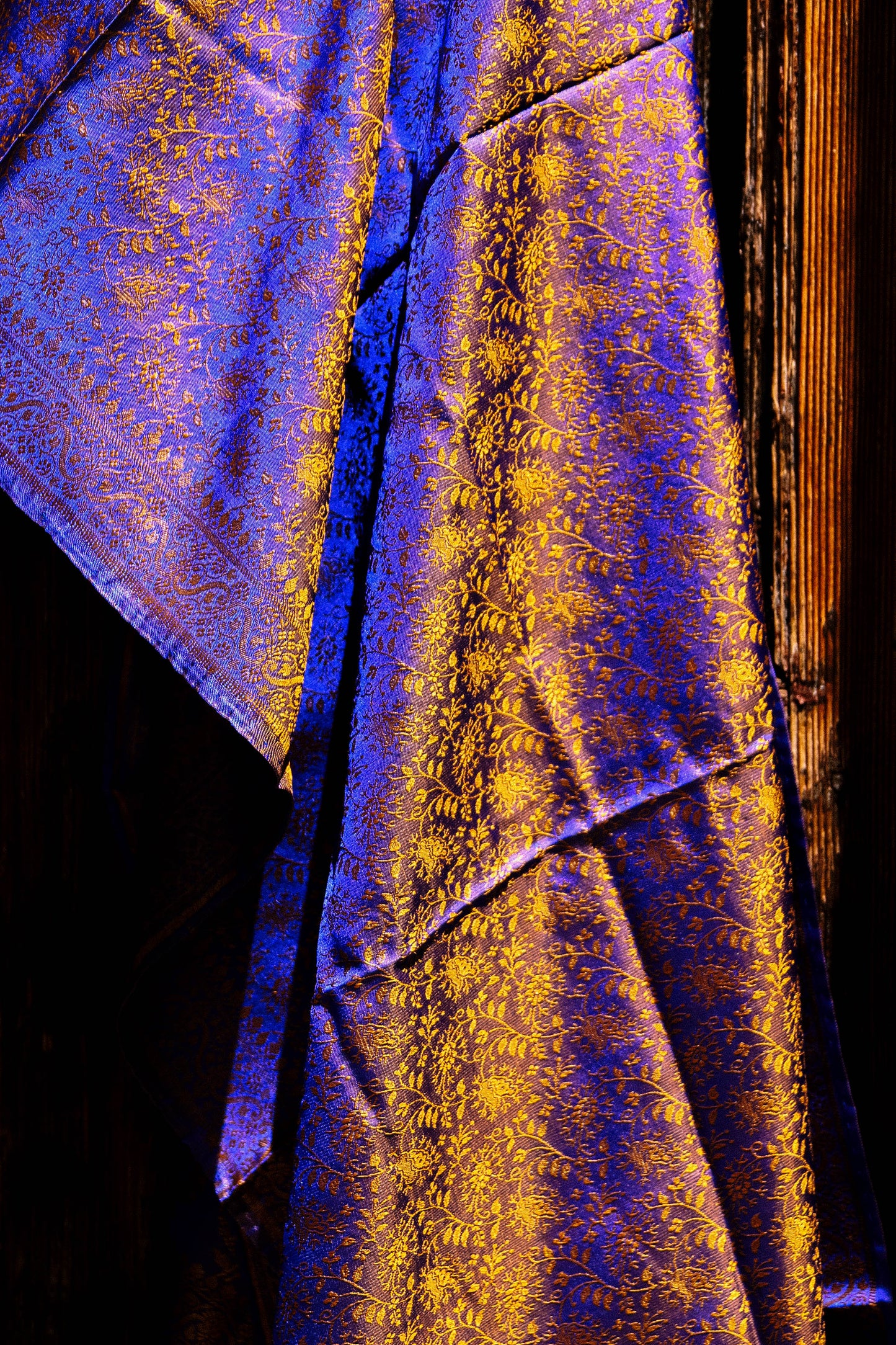 Foulard Swami #014 blu e oro