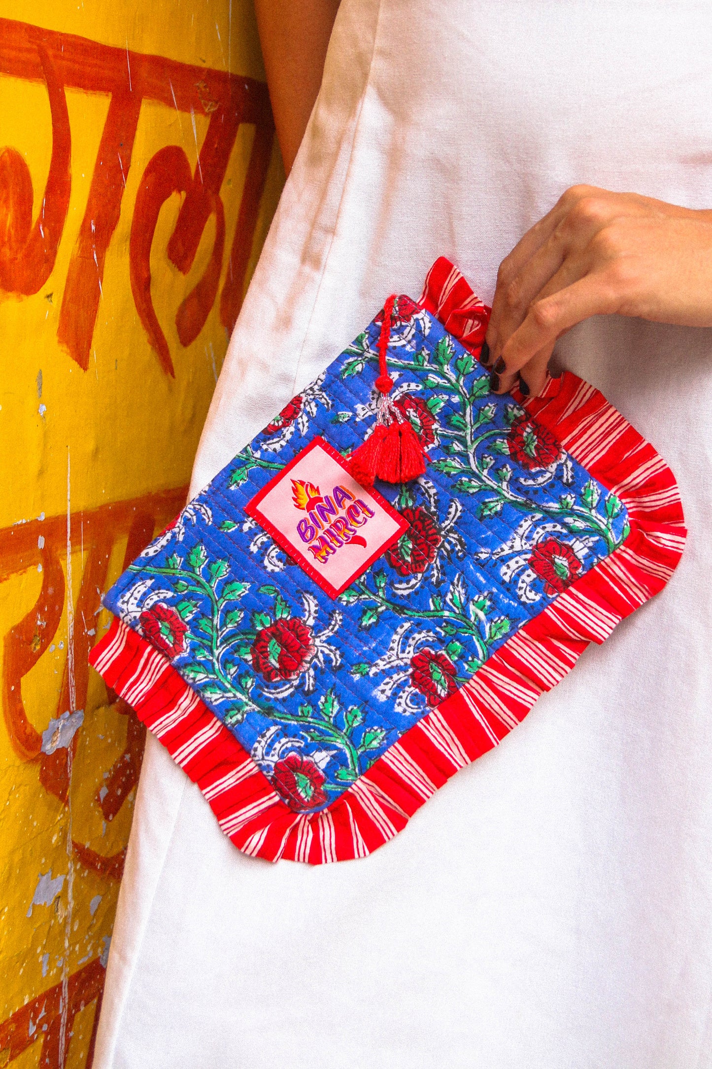 Pochette Kila azzurra e rossa