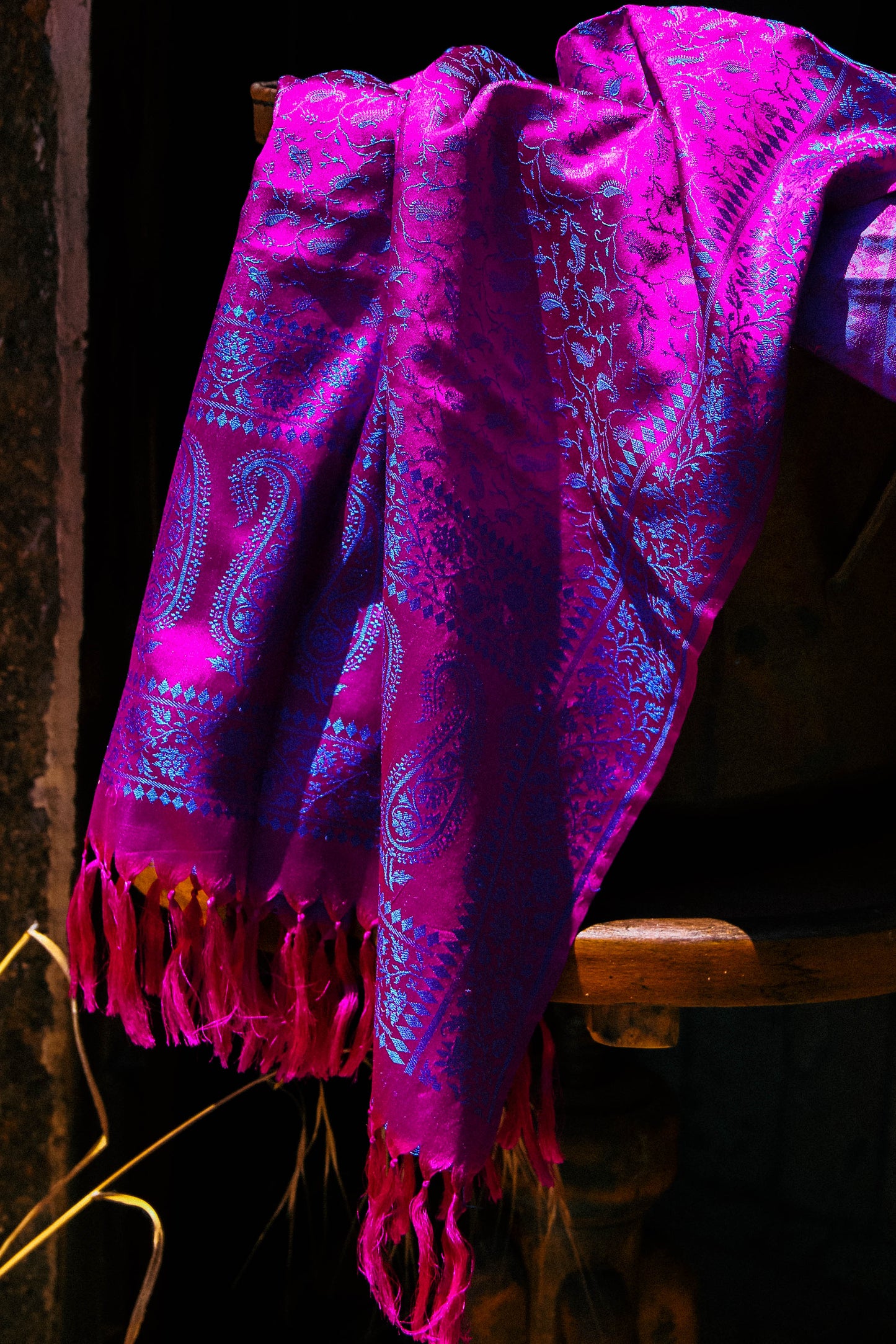 Foulard Swami #034 fuxia e blu