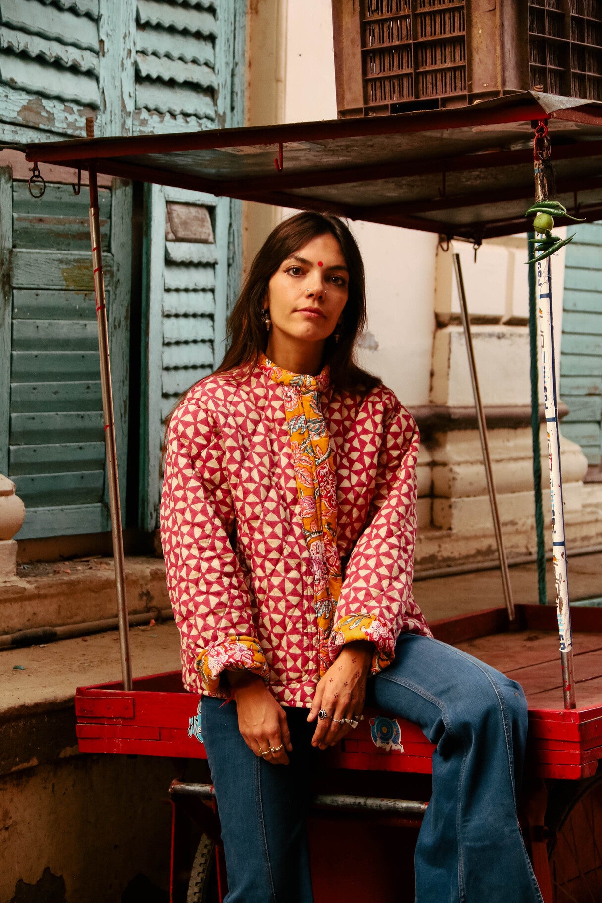 Giacca Sumaya Senape e Ciliegia