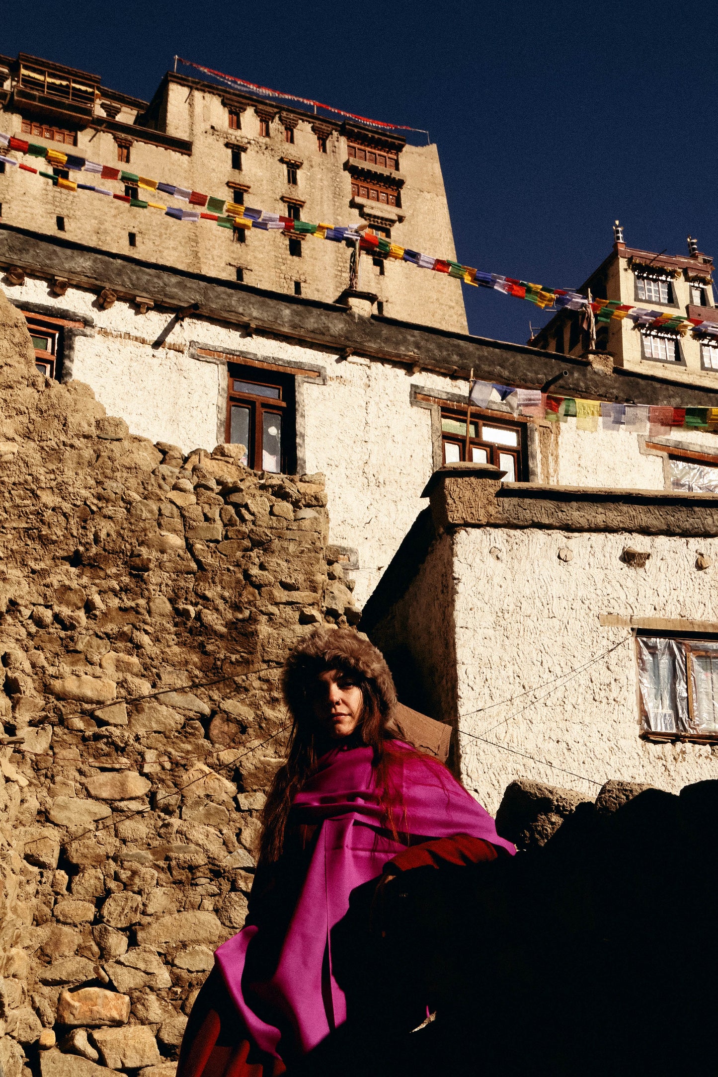 Sciarpa petunia - 100% lana