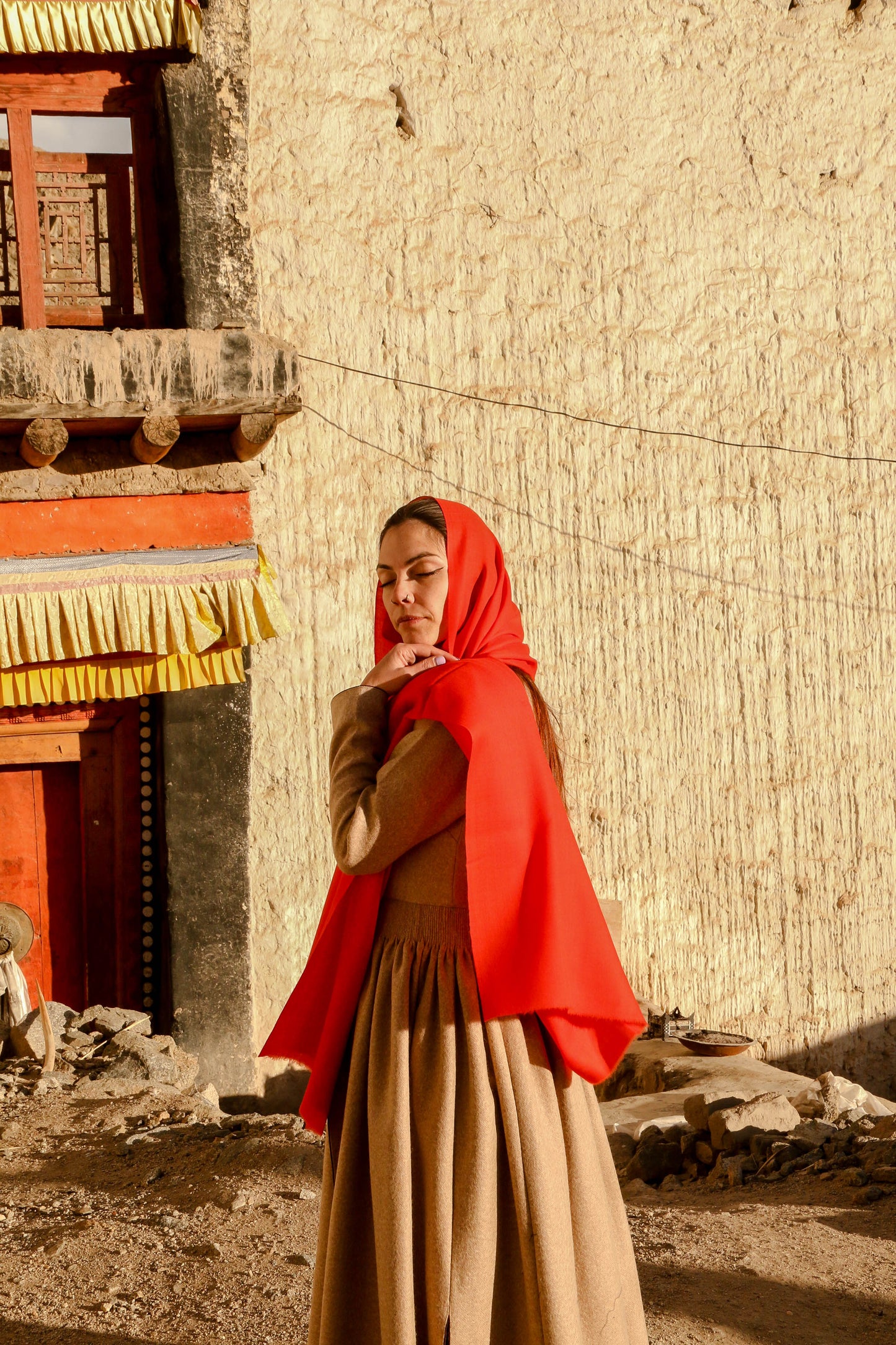 Sciarpa corallo - 100% lana