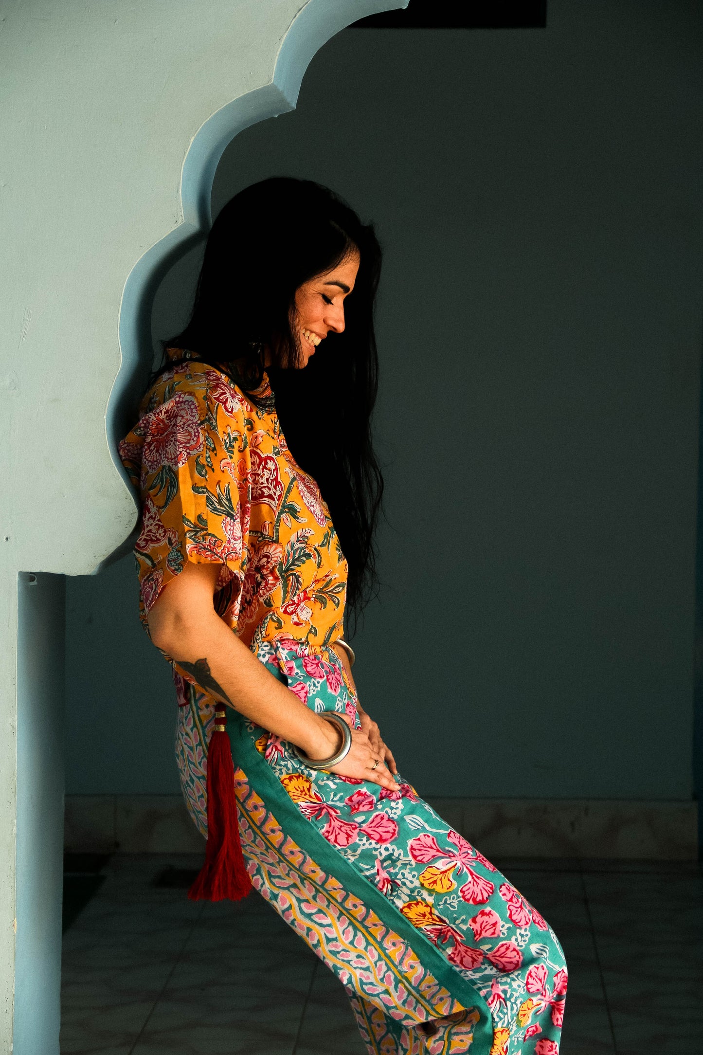 Pantalone Kamal Turchese 2