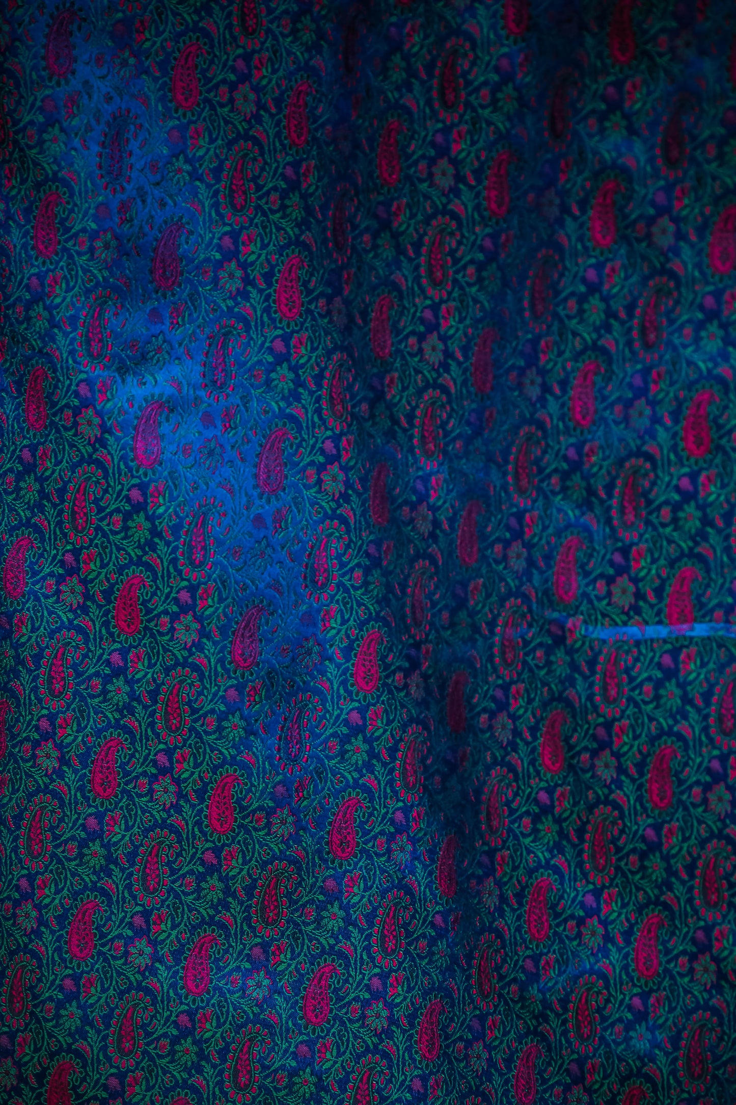 Foulard Yantra #002 blu, fuxia e verde