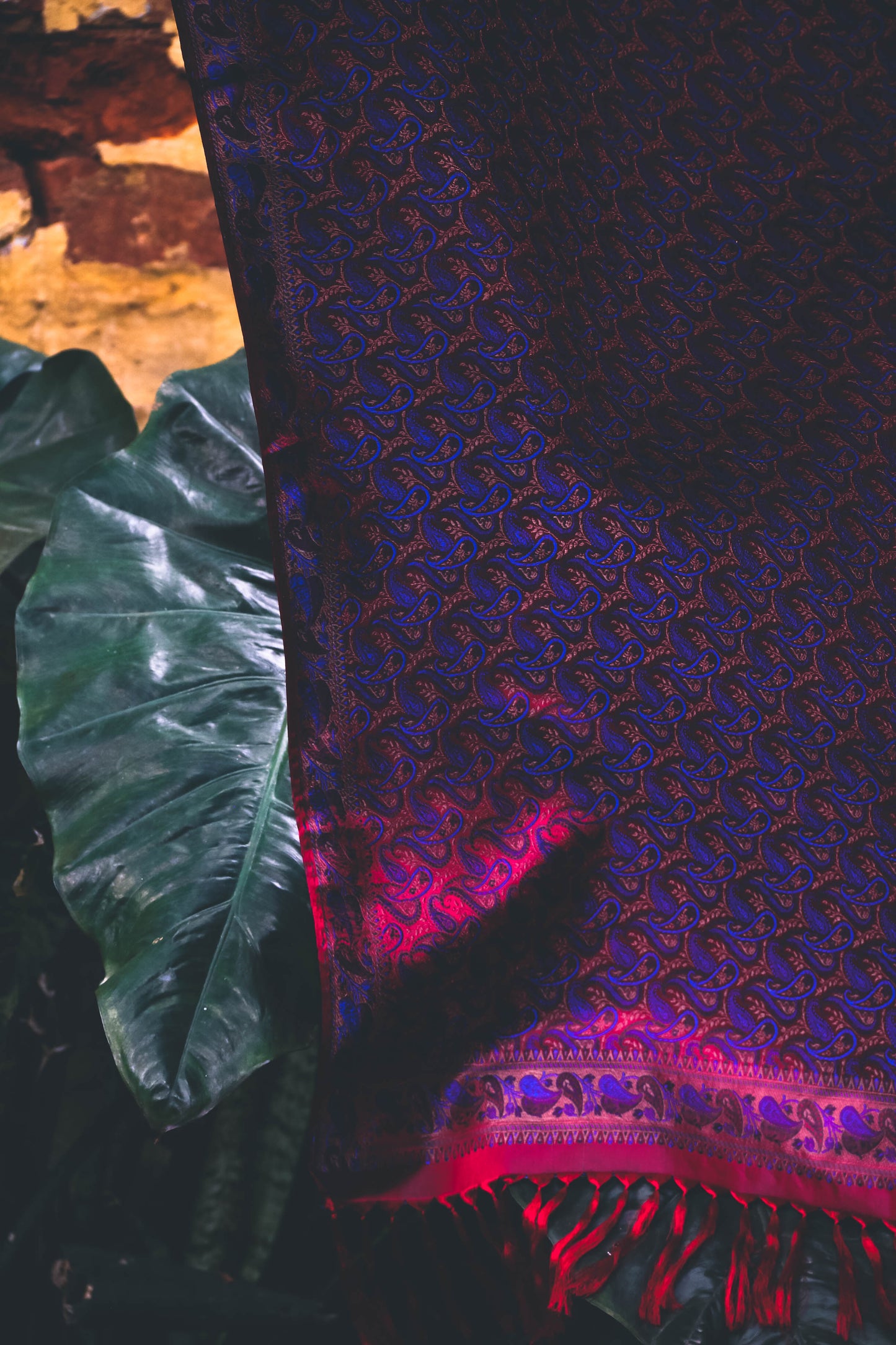 Foulard Yantra #001 bordeaux e blu