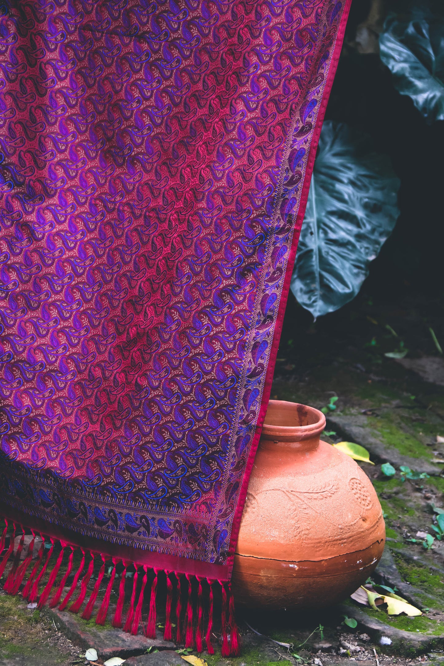 Foulard Yantra #001 bordeaux e blu