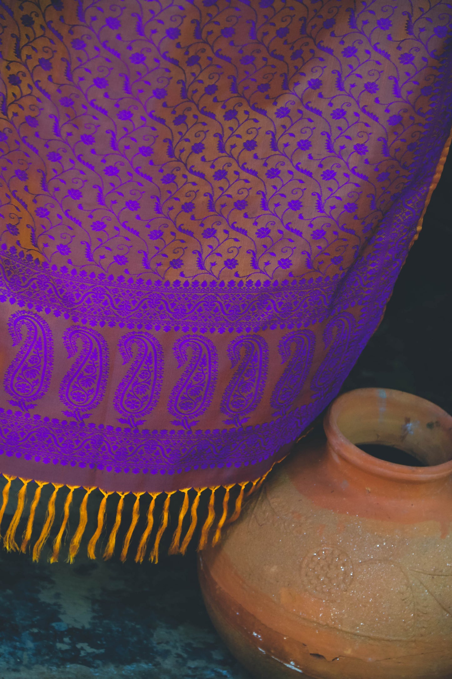 Foulard Hari #010 oro e viola