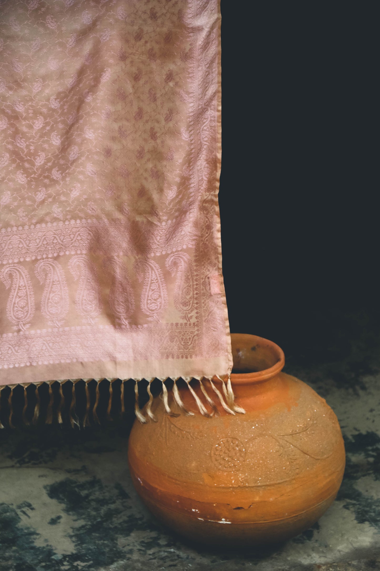 Foulard Hari #012 rosa pallido e champagne