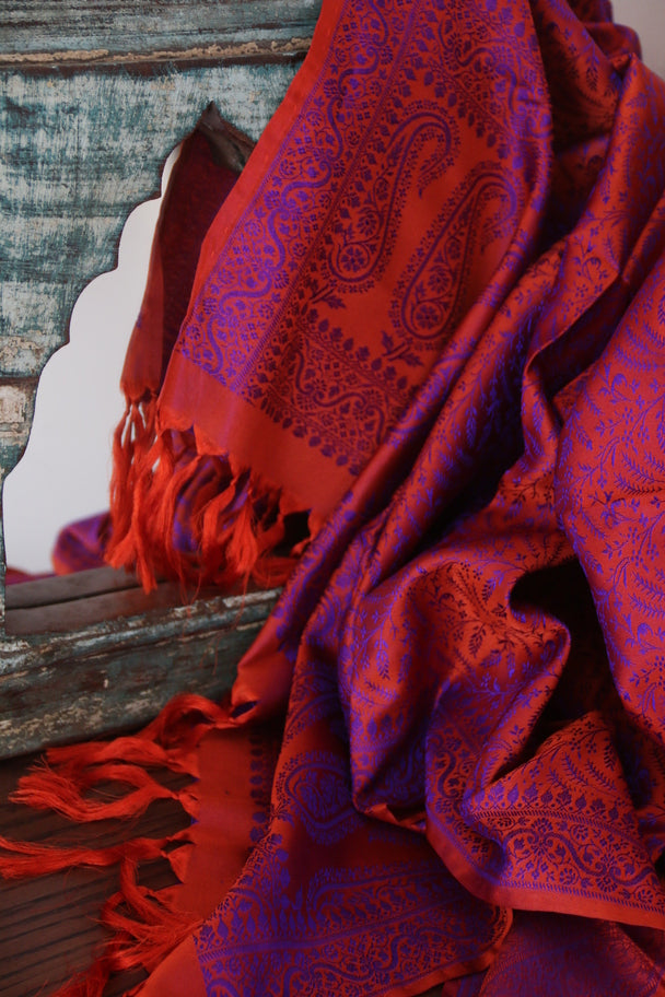 Foulard Swami #002 rosso e viola