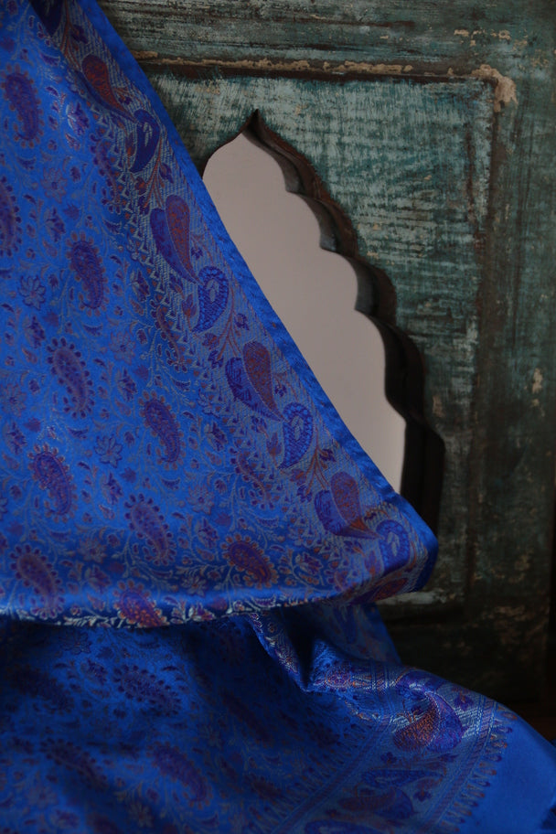 Foulard Yantra #005 blu, arancio e viola