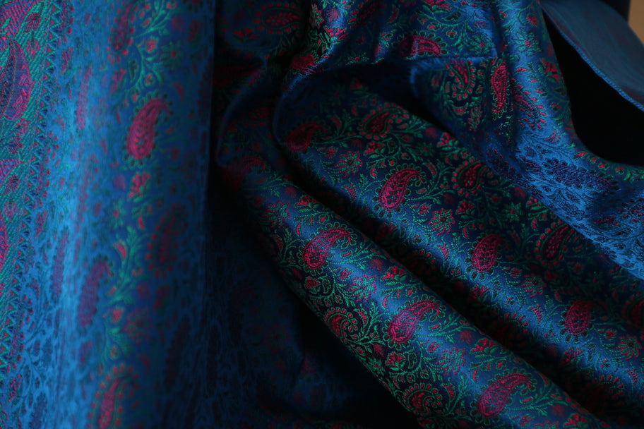 Foulard Yantra #002 blu, fuxia e verde
