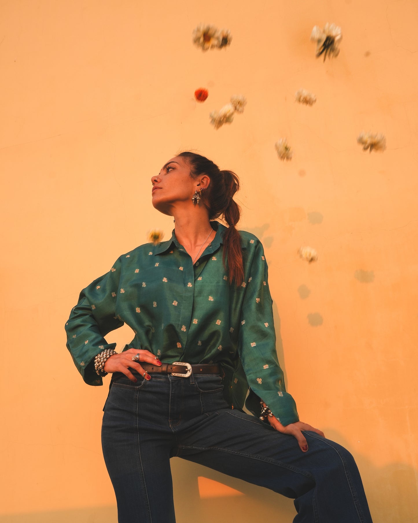 Zari shirt Verde Pavone