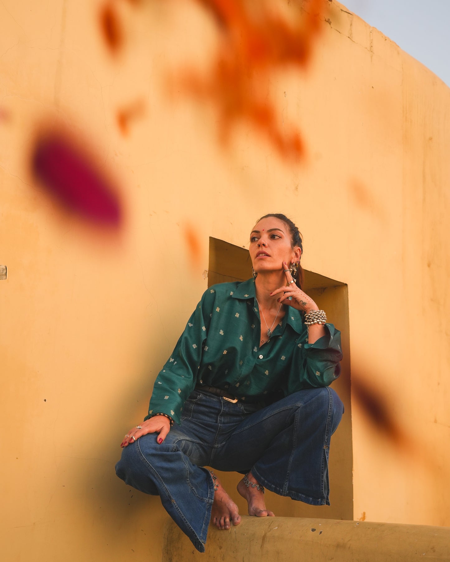 Zari shirt Verde Pavone