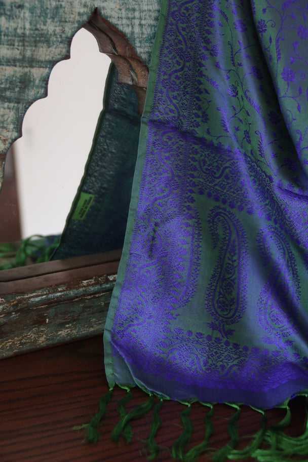 Foulard Hari #001 verde e viola