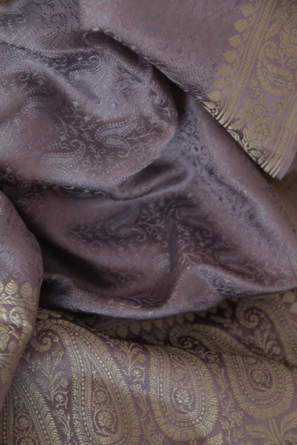Foulard Zari #003 lilla chiaro e oro
