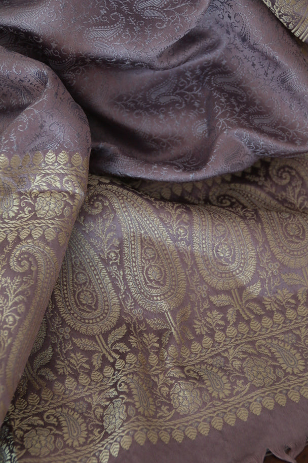 Foulard Zari #003 lilla chiaro e oro