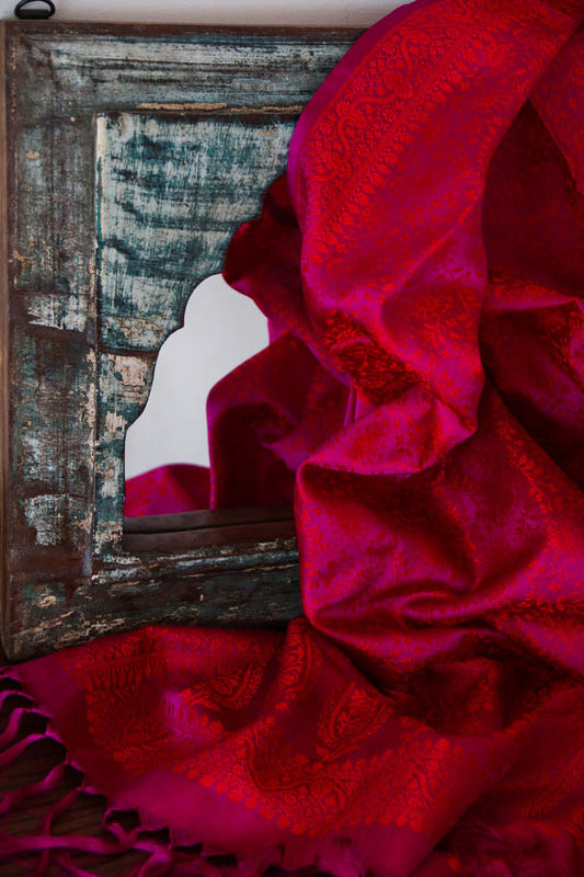 Foulard Swami #006 fuxia e rosso