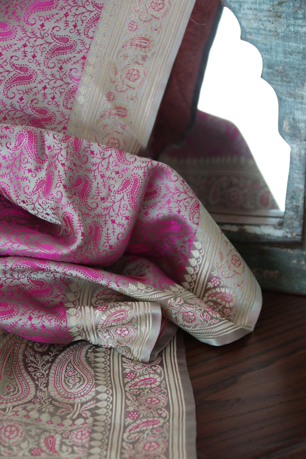 Foulard Zari #006 verde acqua e lilla