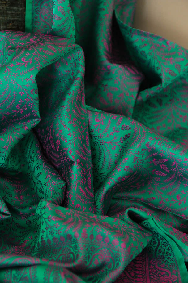 Foulard Swami #008 verde acqua e violetto