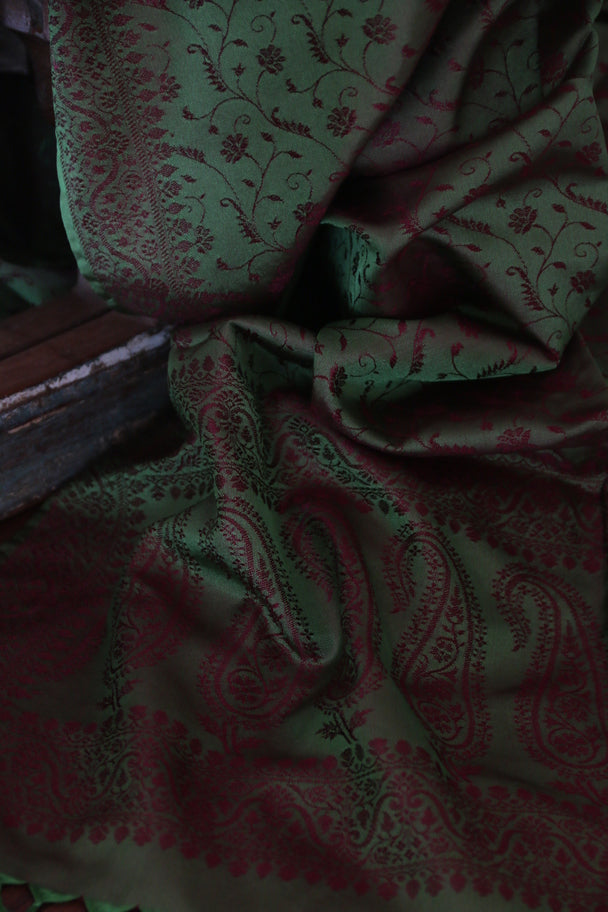 Foulard Hari #008 verde e bordeaux