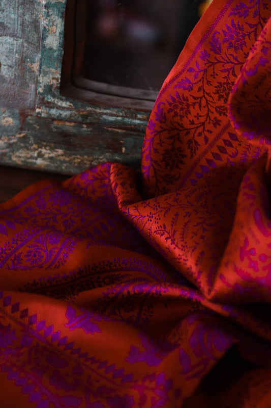 Foulard Swami #010 arancio cupo e viola