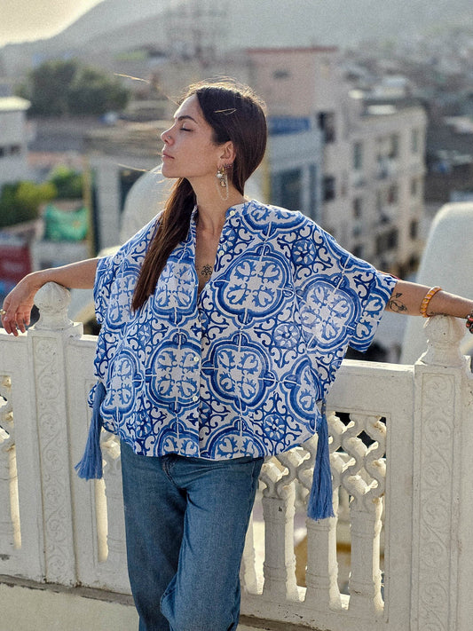 Camicia Padma Bianca e Blu