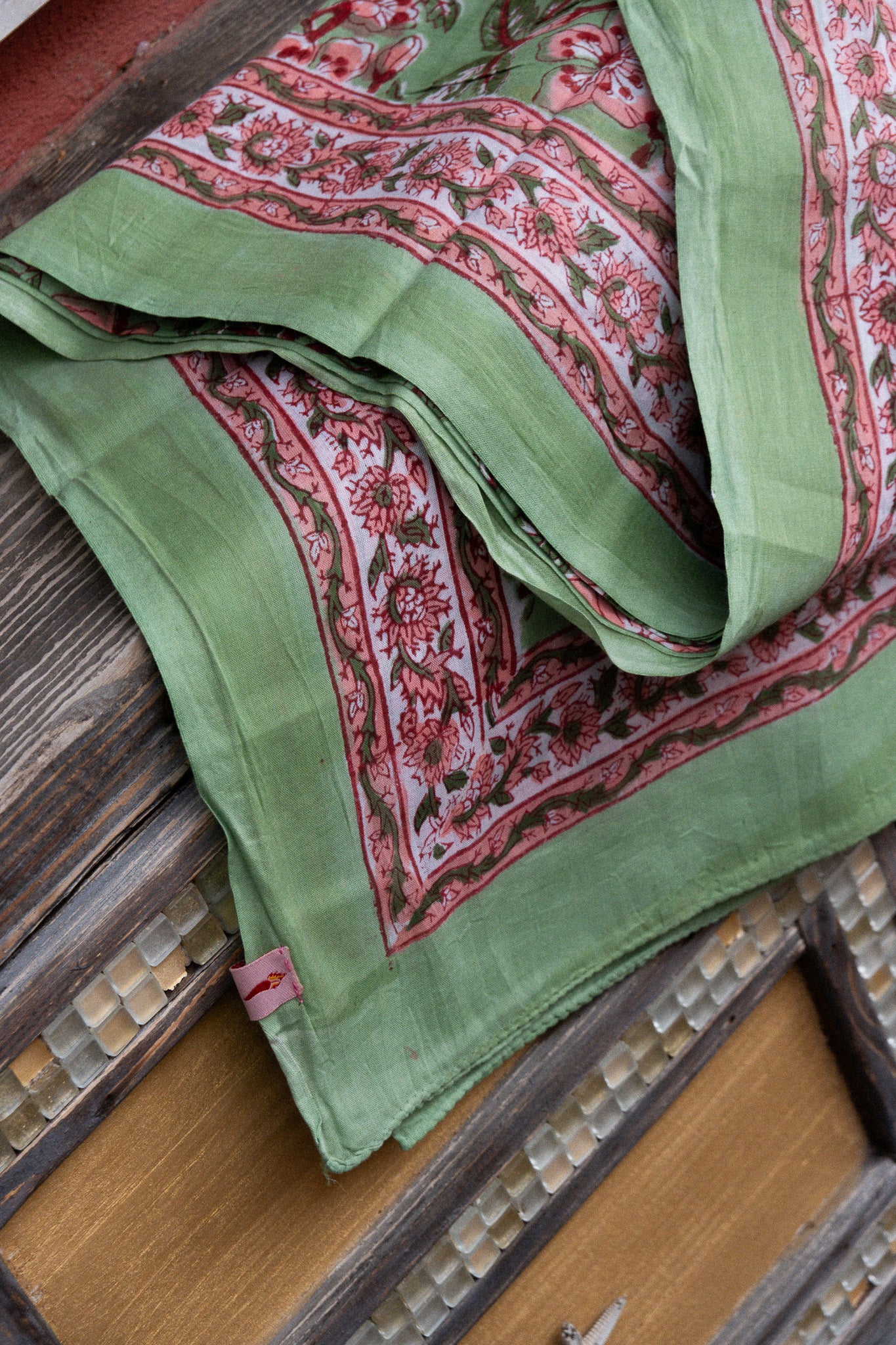 Pareo - Foulard Hara verde e rosa