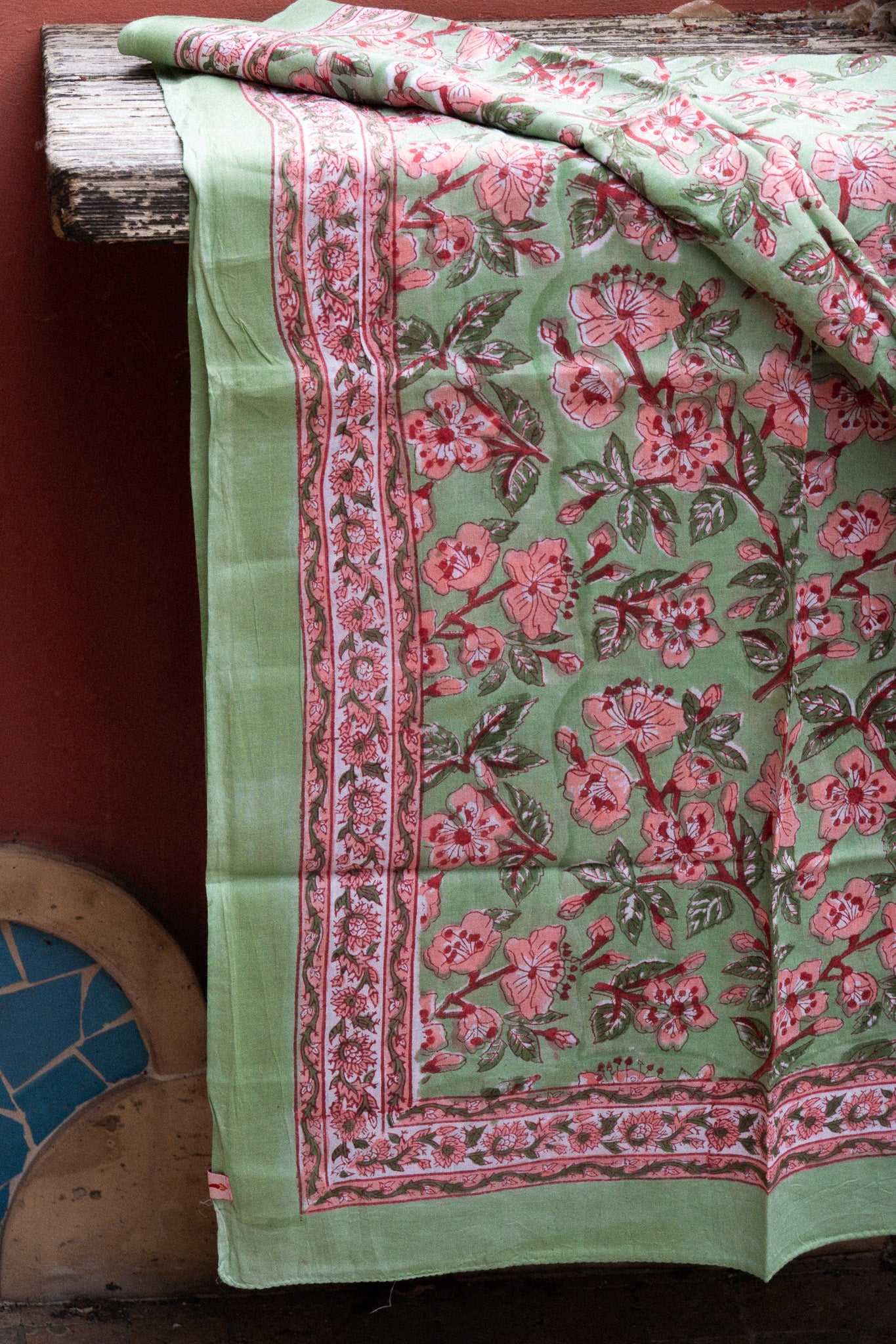 Pareo - Foulard Hara verde e rosa